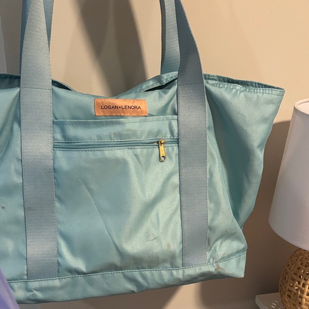 Logan and Lenora Canvelle Light Blue Tote Bag